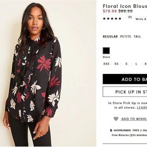 Like new Ann Taylor Floral Icon Blouse XSP